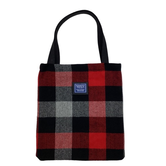 Faribault Woolen Mills Handbags - Faribault Woolen Mills Wool Checkered Tote Bag